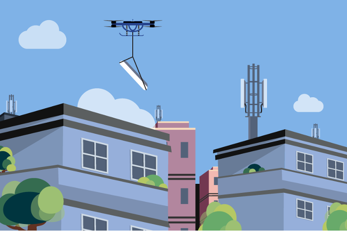 Illustration of cargo drone application in Telecom
